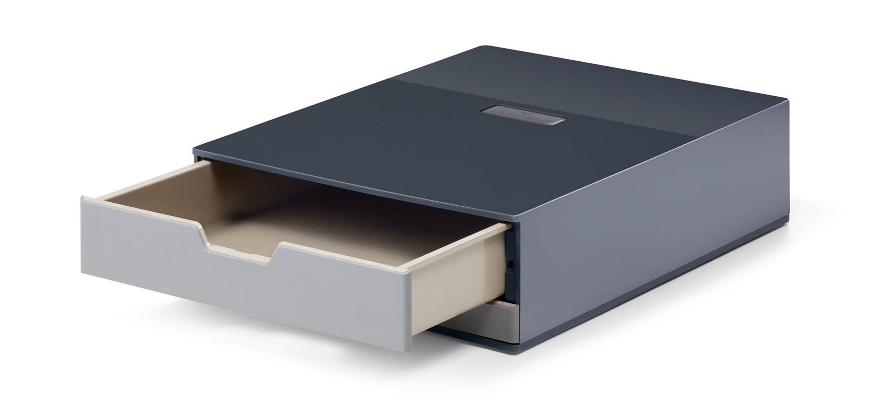 Durable COFFEE POINT 2 Drawer Organiser Storage Box for Tea Bags & Pods | Grey