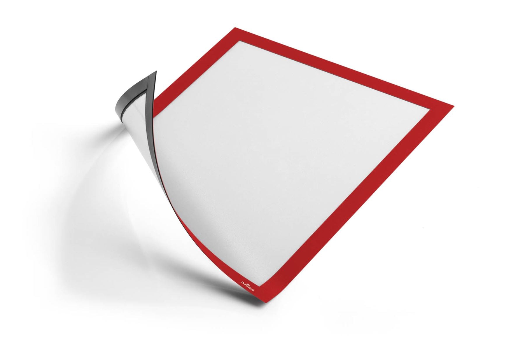 Durable DURAFRAME Magnetic Document Signage Frame for Metal | 5 Pack | A4 Red