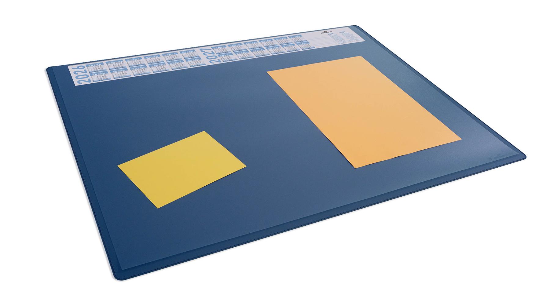 Durable Clear Overlay Calendar PC Desk Pad Protector Mat | 65x50 cm | Navy Blue