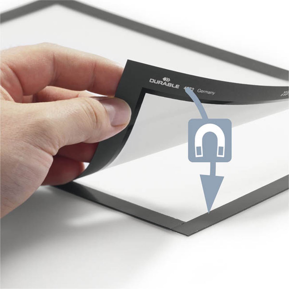 Durable DURAFRAME Static Cling Magnetic UV Signage Frames | 2 Pack | A4 Silver