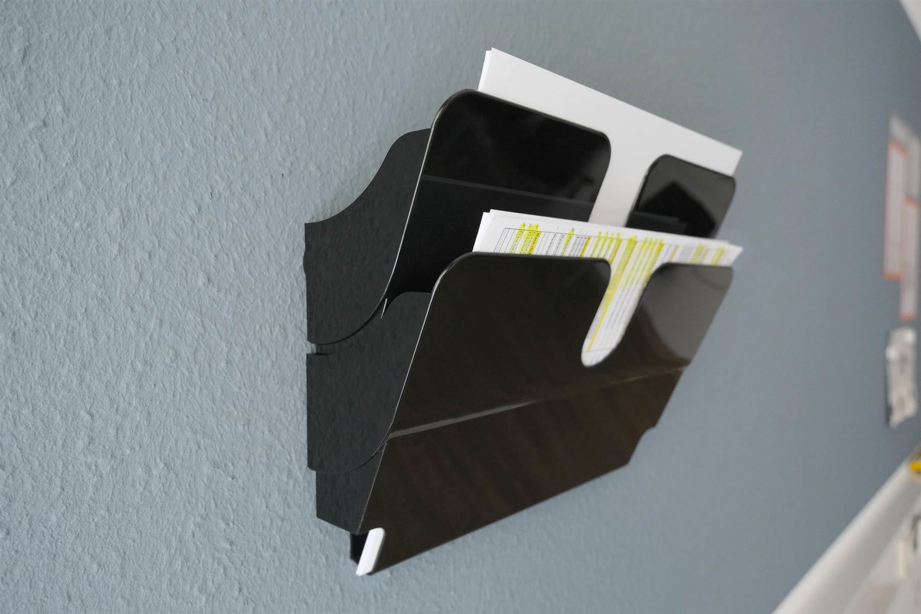 Durable A4 Magnetic Literature Holder | Dual Wall Display | FLEXIPLUS | Black