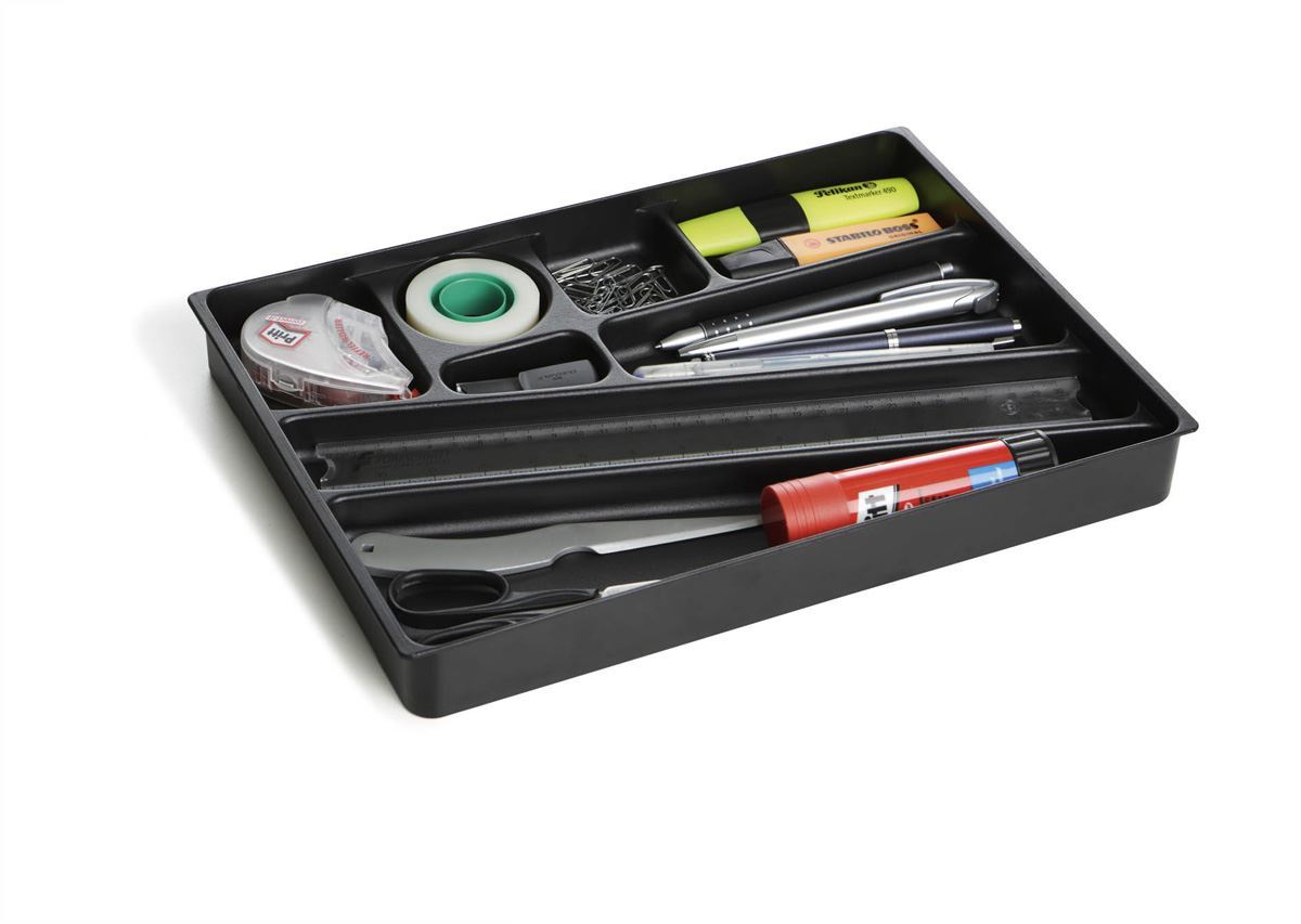 Durable IDEALBOX Stationery Draw Organiser Desk Tidy Insert Tray Storage | Grey