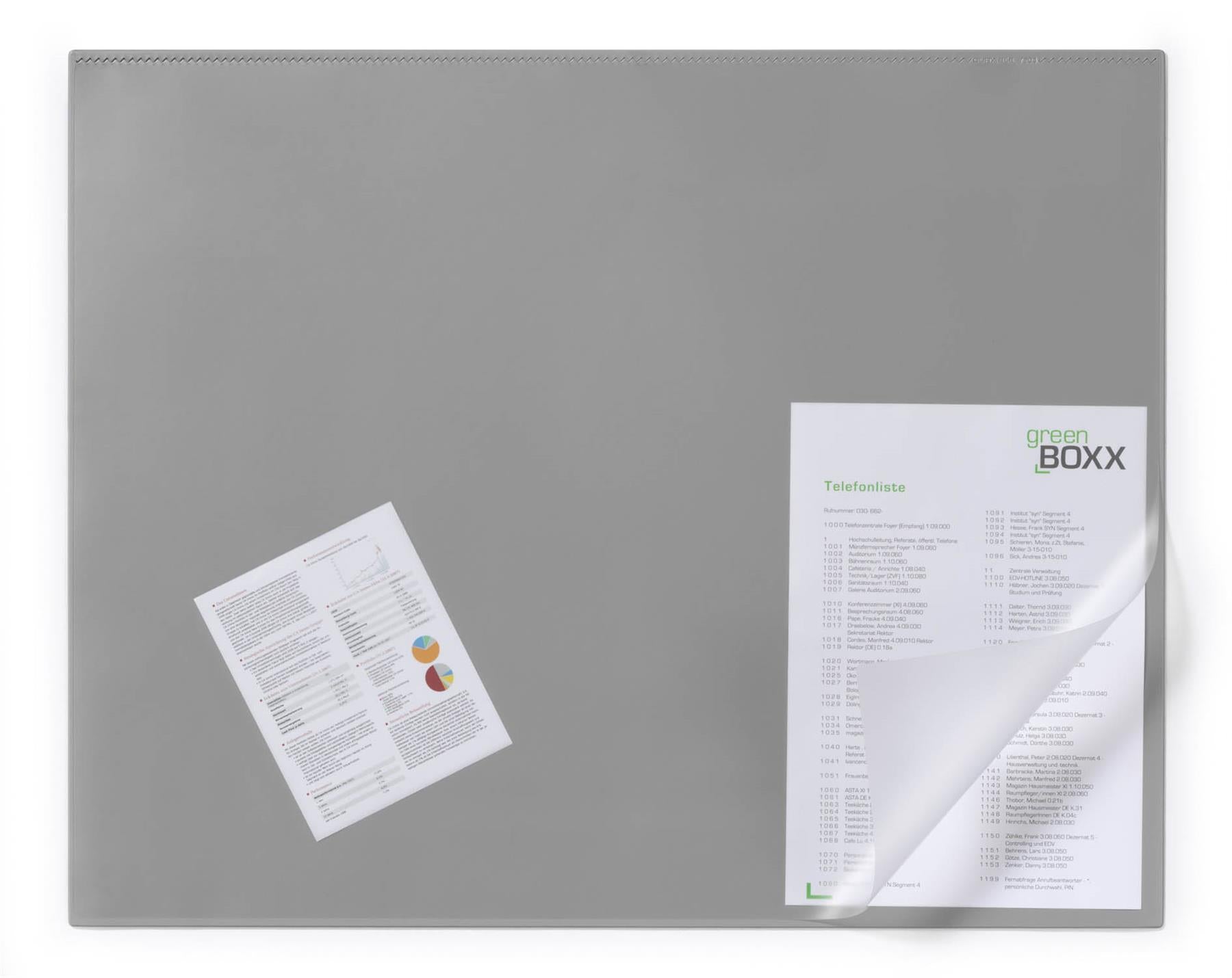 Durable Clear Overlay Non-Slip Desk Mat Notes Protector Pad | 65x52 cm | Grey