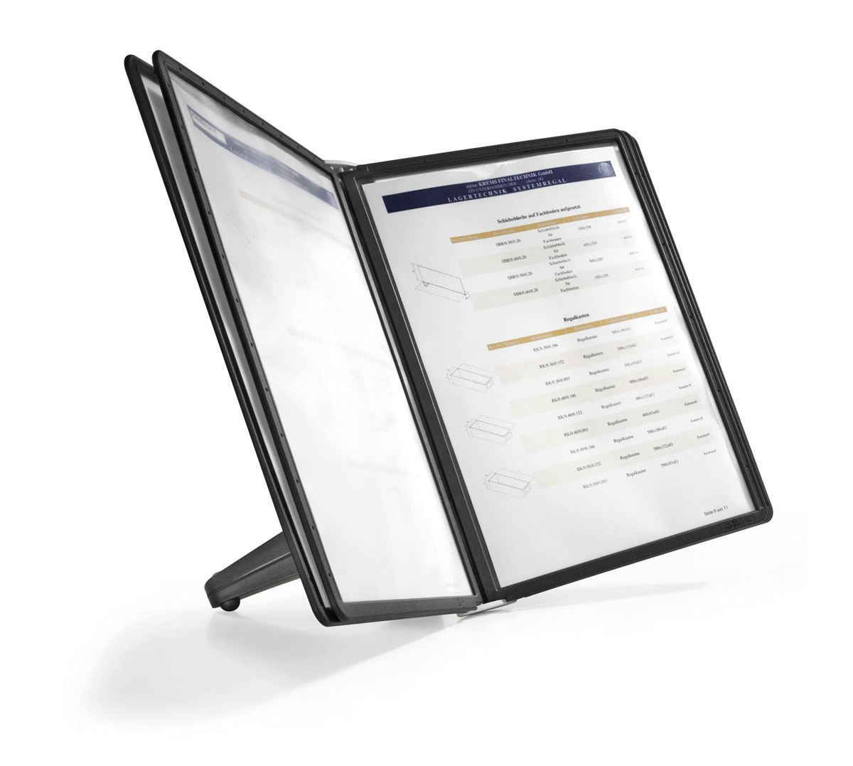 Durable SHERPA SOHO TABLE 5 Desk Display Panel Stand | 5 Panels | A4 Black