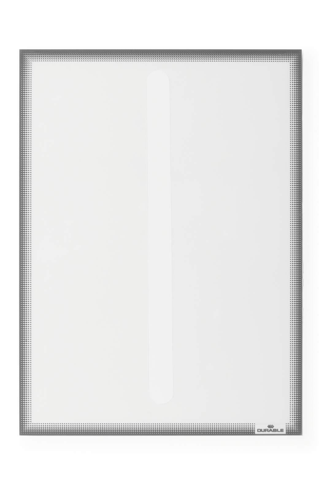 Durable Static Cling UV Info Pocket Signage for Glass | A4 Grey