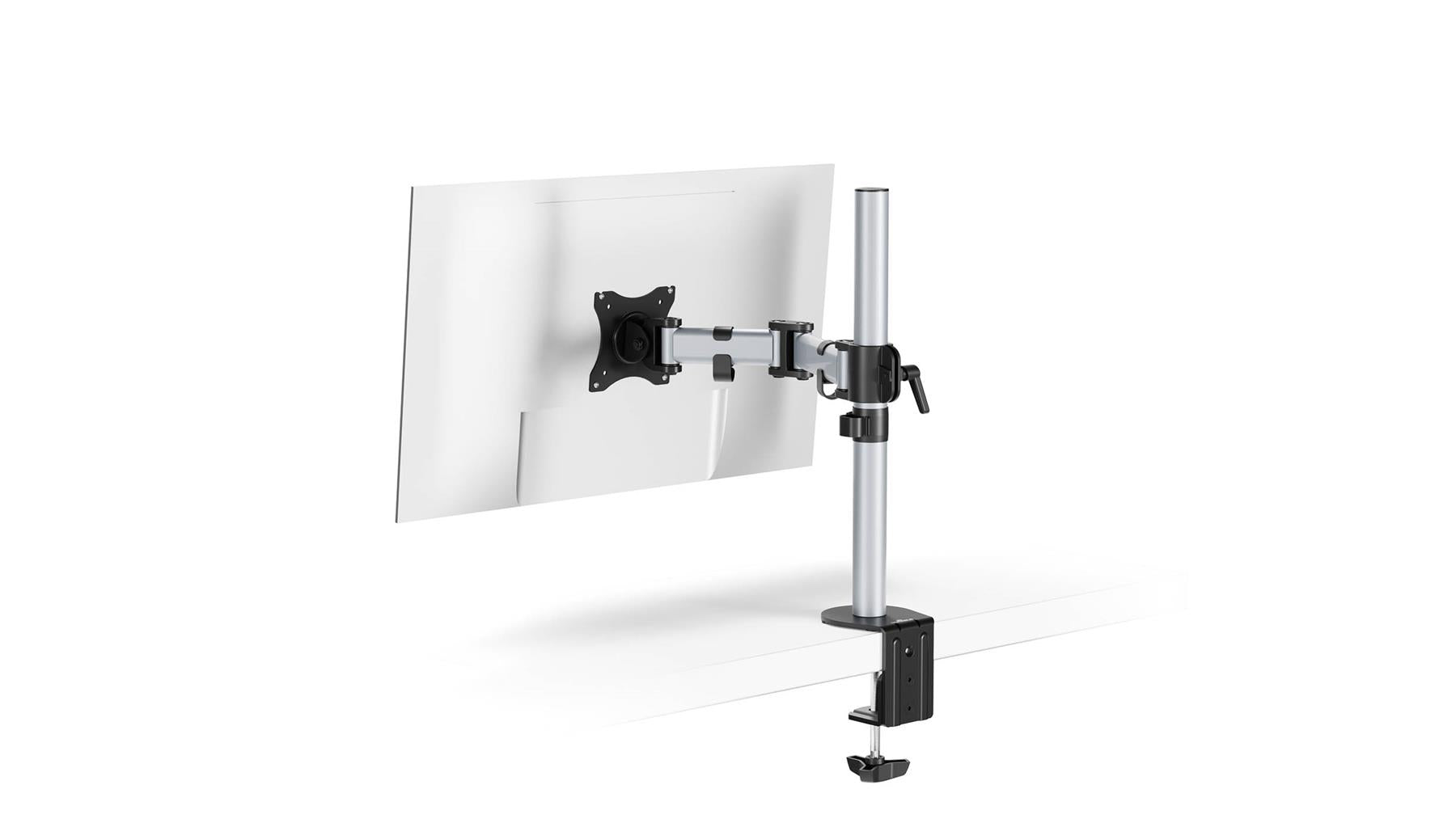 Durable SELECT Monitor Mount Desk Clamp for 1 Screen | 13 - 27" | Gloss Silver