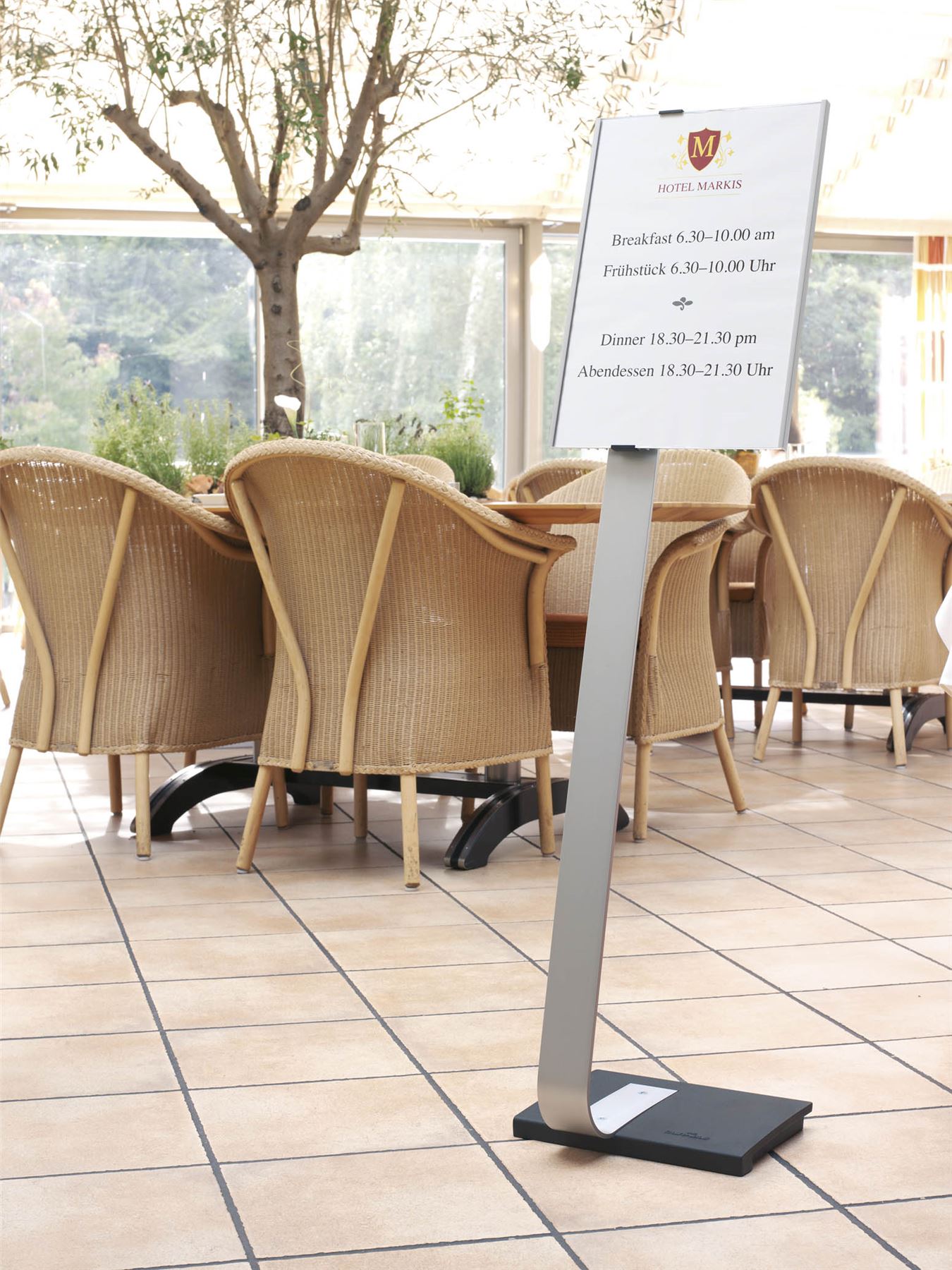 Durable INFO SIGN Aluminium Display Panel Info Floor Stand A3 | 1.25m | Silver