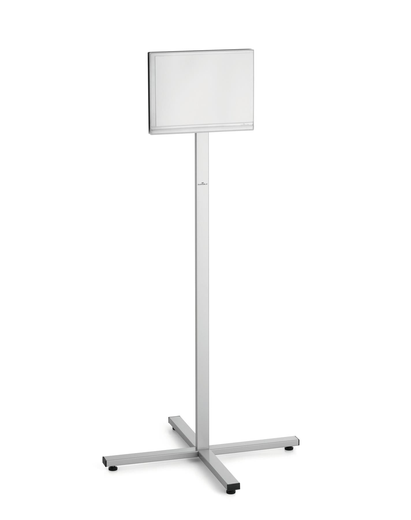 Durable INFO STAND OUTDOOR Stainless Steel Floor Sign | A4 Display Panel | Grey