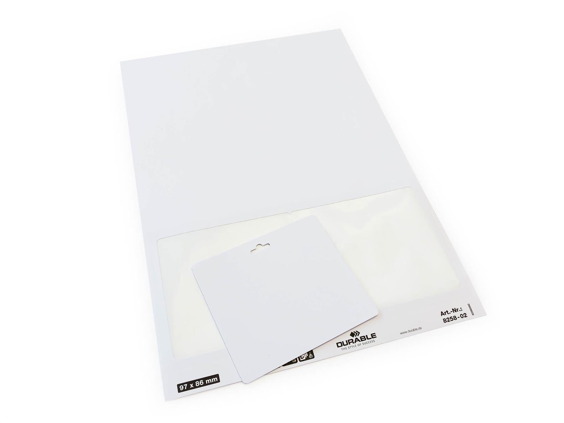Durable Printable Name Badge ID Card Sheets | Peel and Fold | 100 Pack