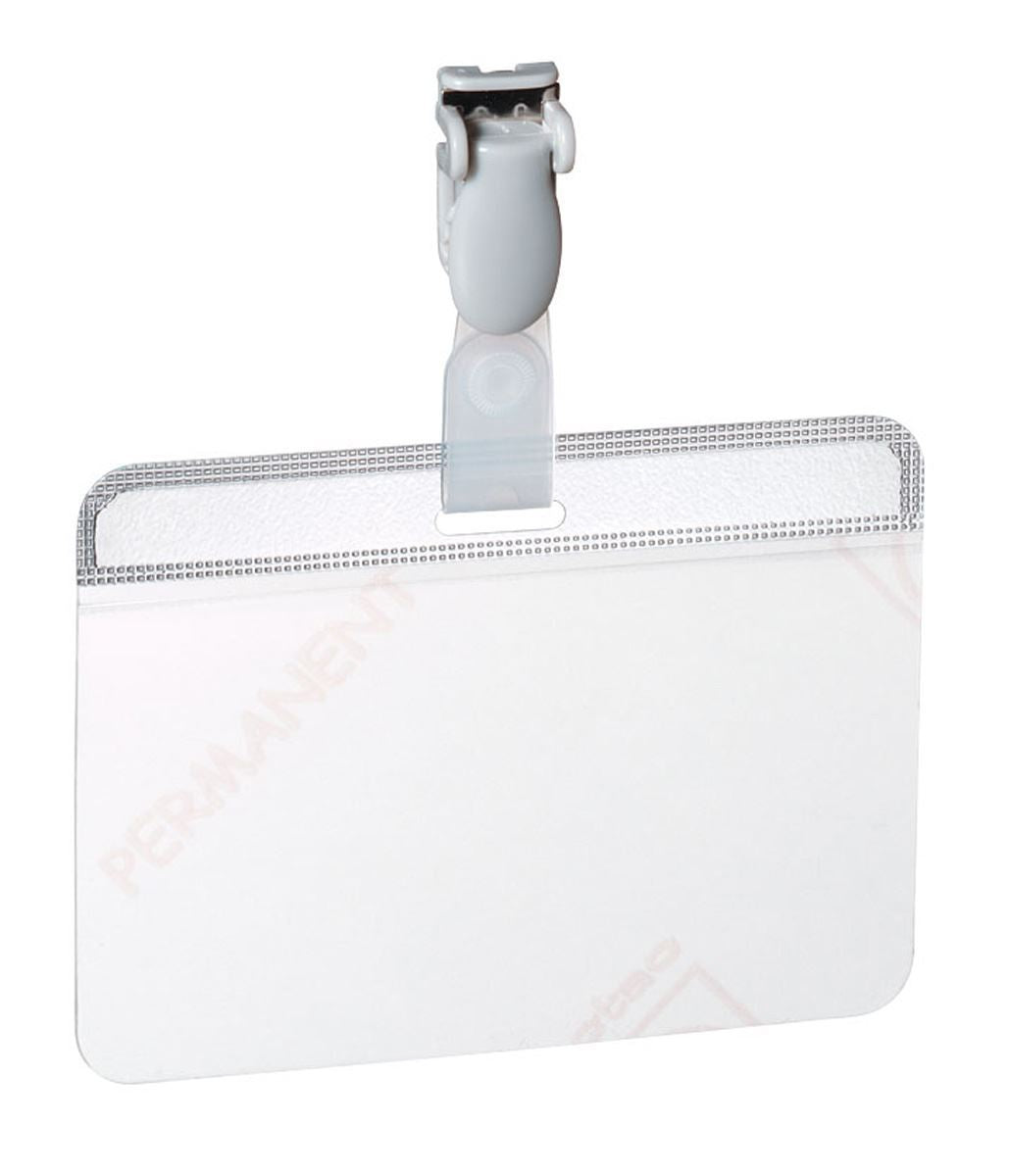 Durable Self-Laminating Clip Name Badge ID Card Holders | 25 Pack | 60 x 90mm
