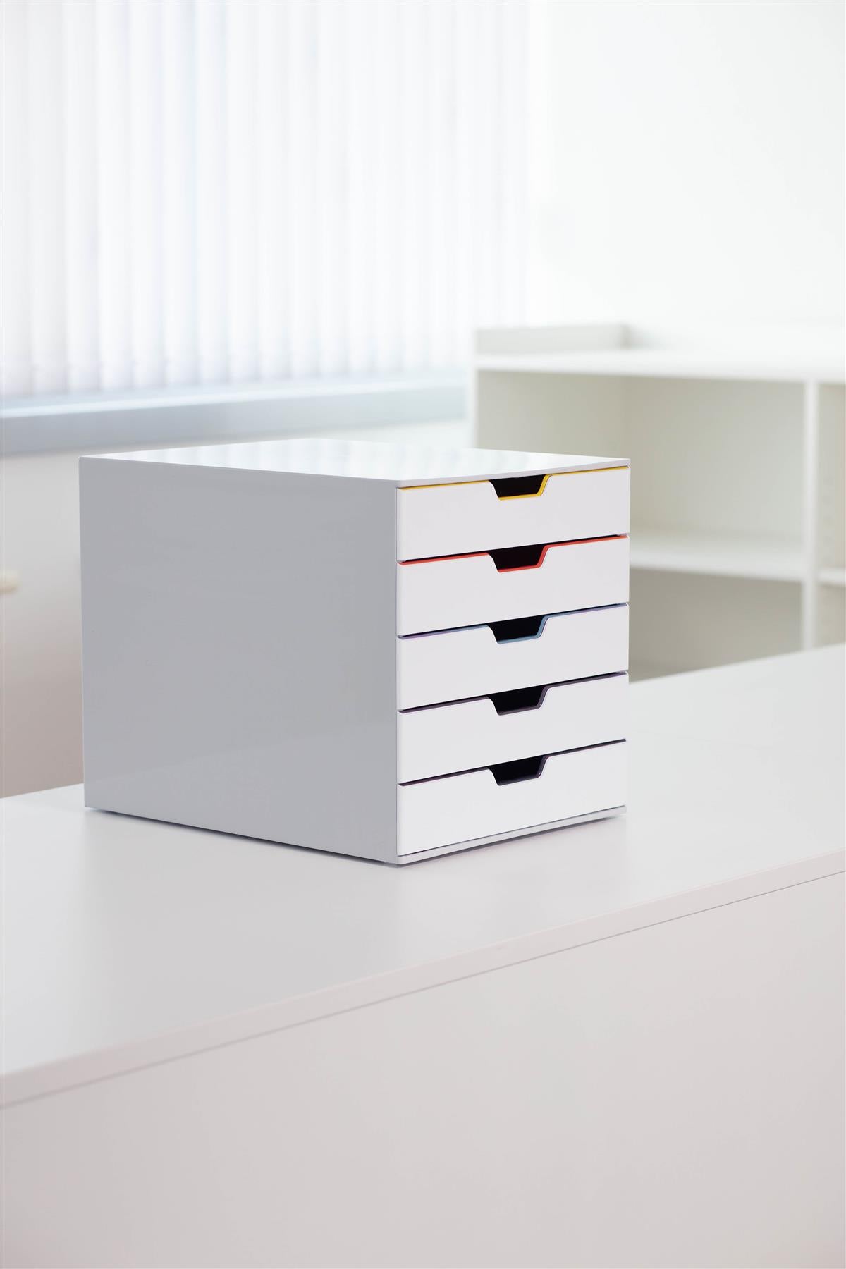 Durable VARICOLOR Desktop Organiser 5 Drawer Colour Coded Modular Storage | A4+