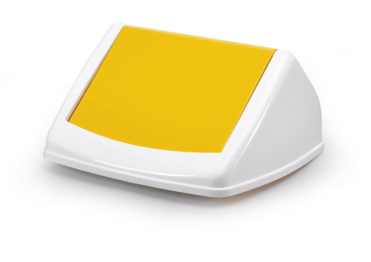 Durable 40L Square Flip Swing Lid Yellow | Strong Recycling Bin Lid | DURABIN