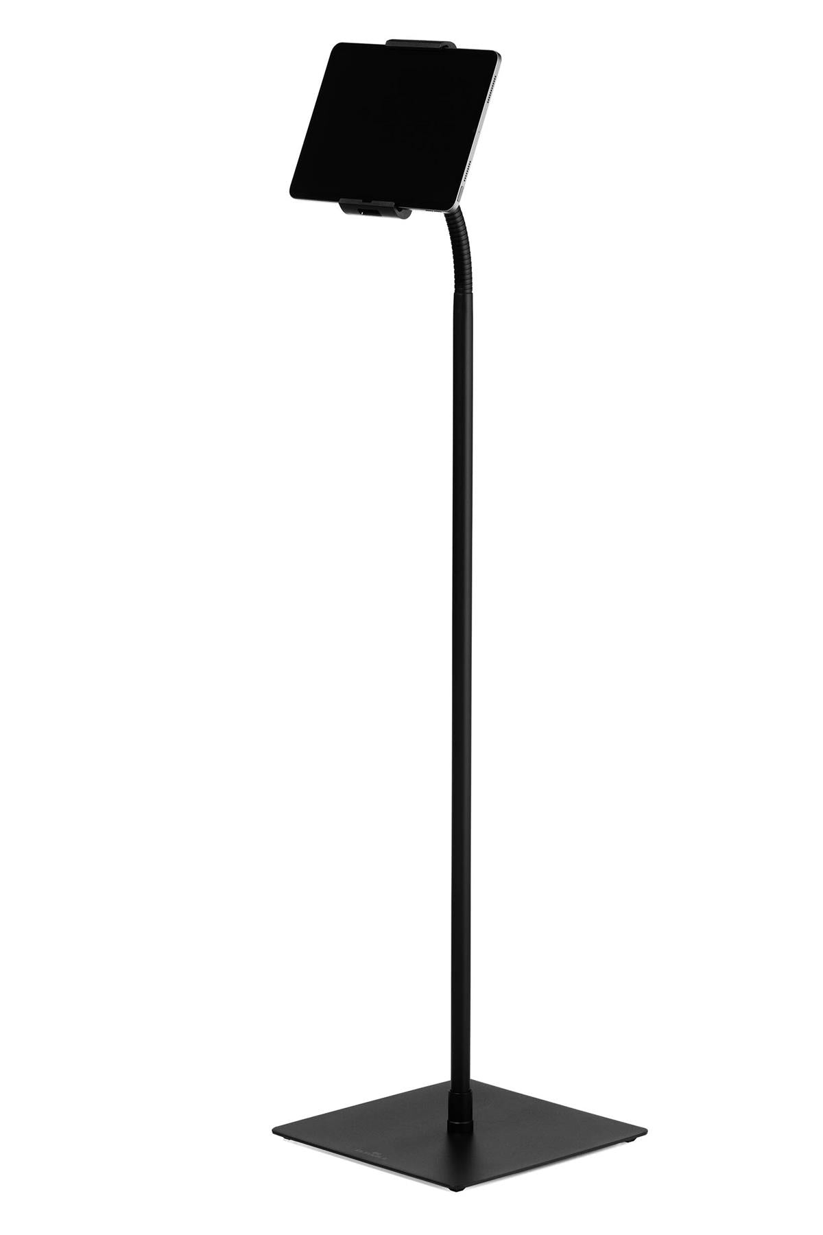 Durable TOUGH Anti-Theft Lock Goose Neck Tablet Holder Floor Stand | Black