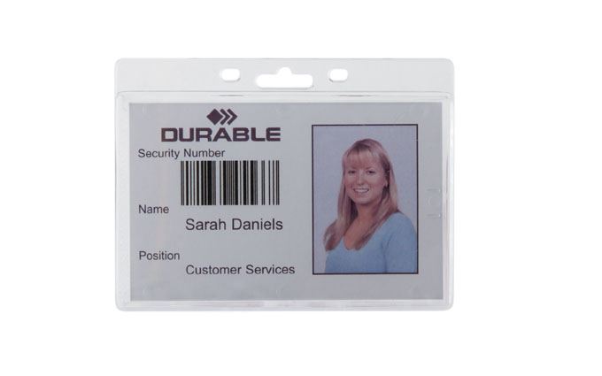 Durable Acrylic Security Pass ID Card Holders for Lanyards | 50 Pack | Clear