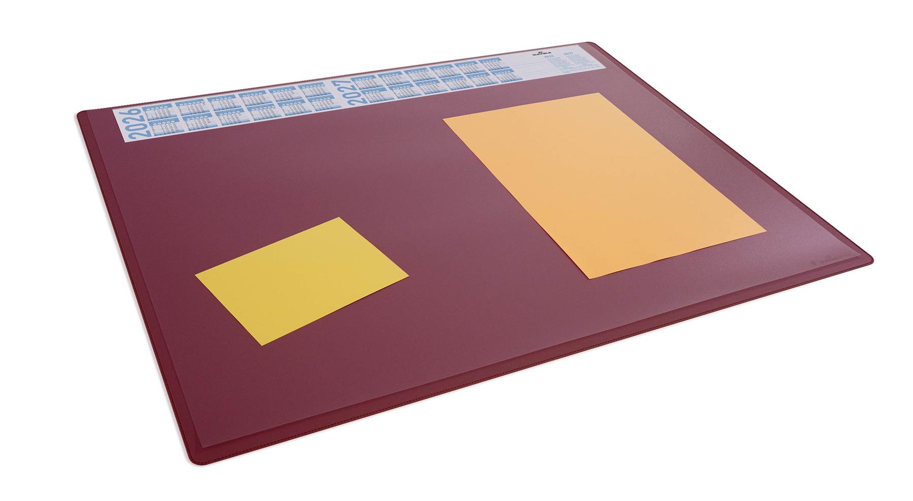 Durable Clear Overlay Calendar PC Desk Pad Protector Mat | 65x50 cm | Red