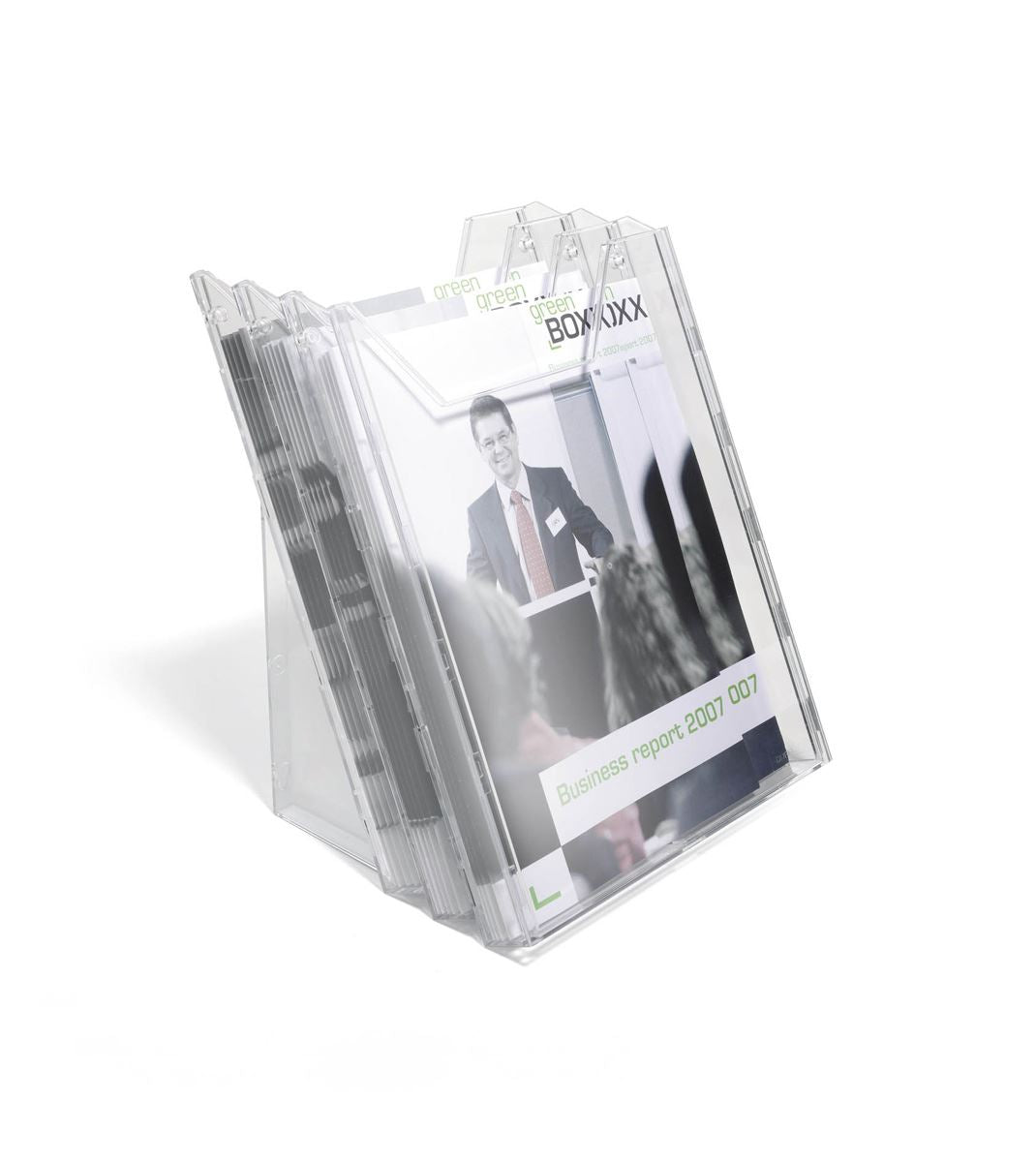 Durable COMBIBOXX 3 Literature Holder | Stand & Wall Mount | A4 Portrait | Clear