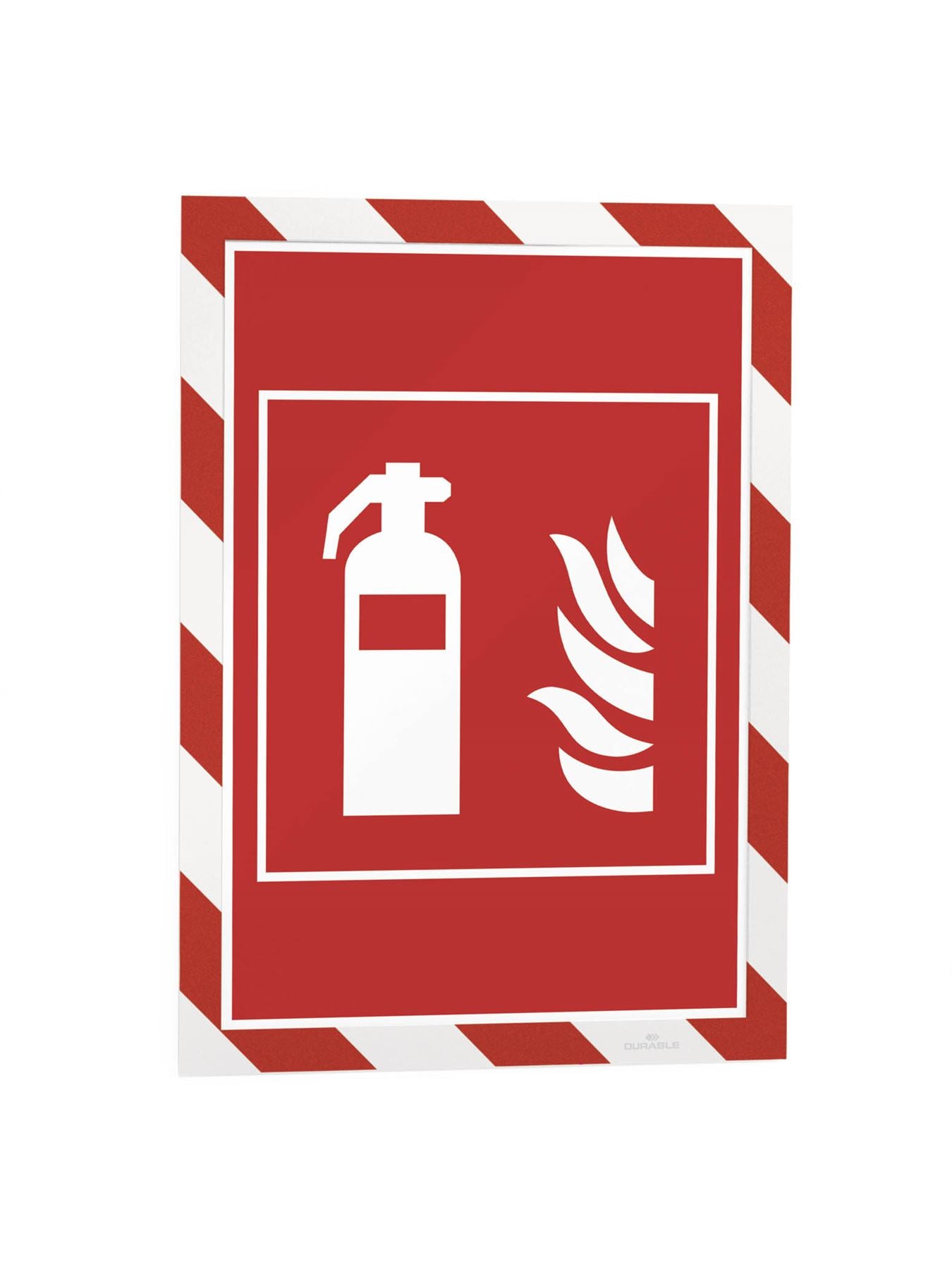 Durable DURAFRAME Magnetic Signage Hazard Frame | 5 Pack | A4 Red & White