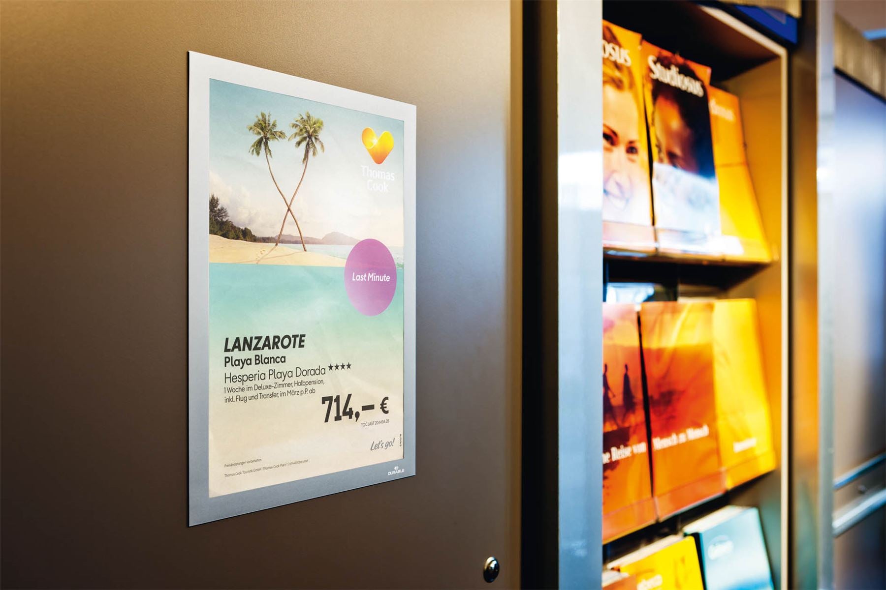 Durable DURAFRAME Self Adhesive Magnetic Signage Frame | 2 Pack | A4 Silver