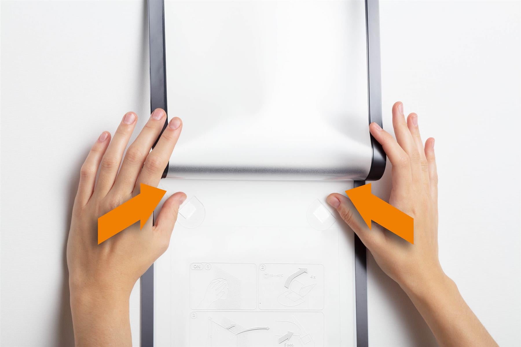 Durable DURAFRAME Wallpaper Self Adhesive Magnetic Signage Frame | A4 Silver
