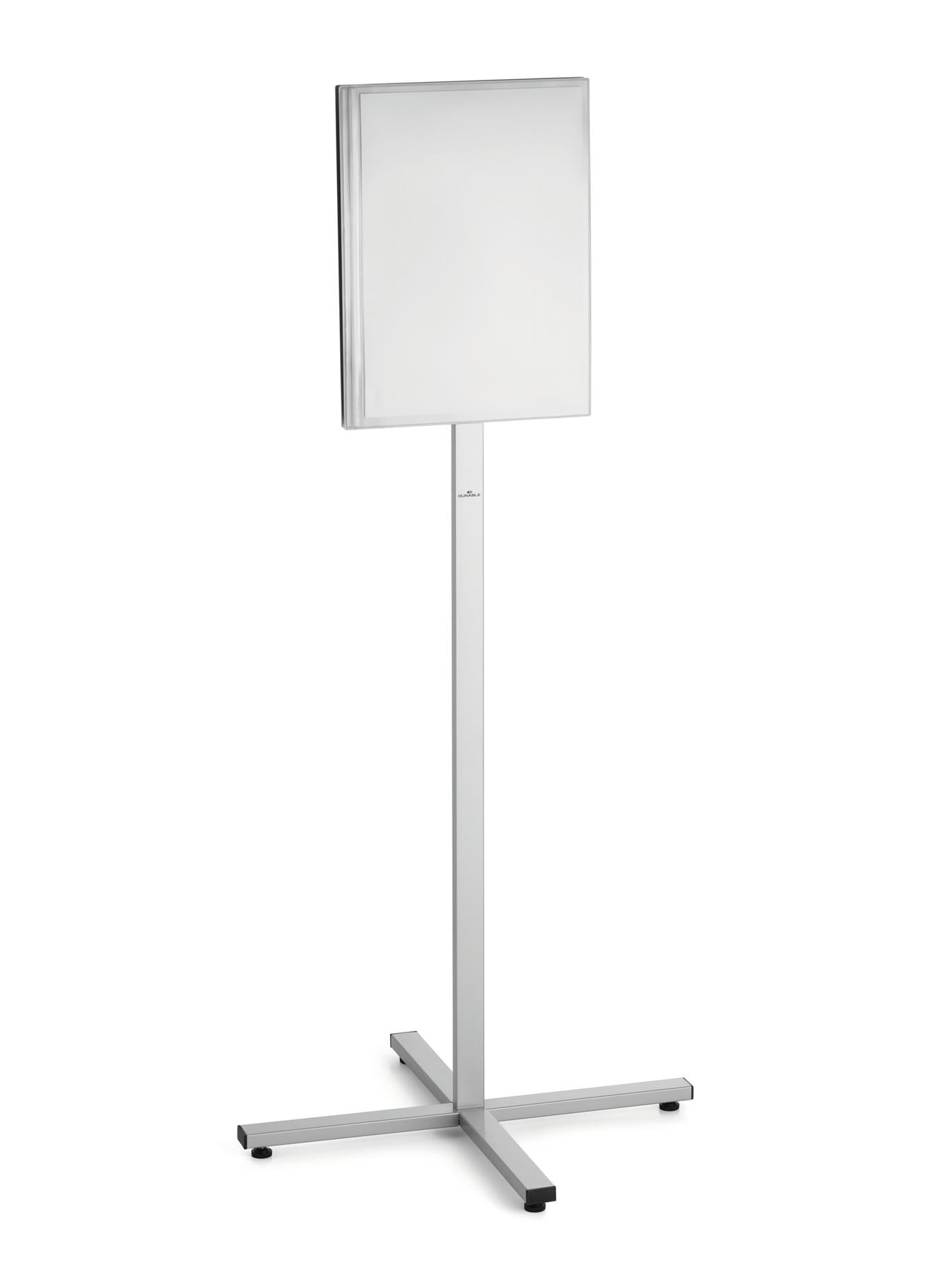 Durable INFO STAND OUTDOOR Stainless Steel Floor Sign | A3 Display Panel | Grey