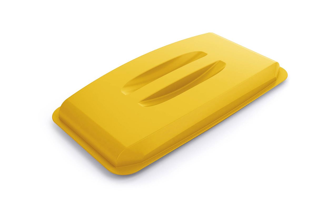 Durable 60L Bin Lid Yellow | Rectangular Recycling Bin Lid | Food Safe | DURABIN