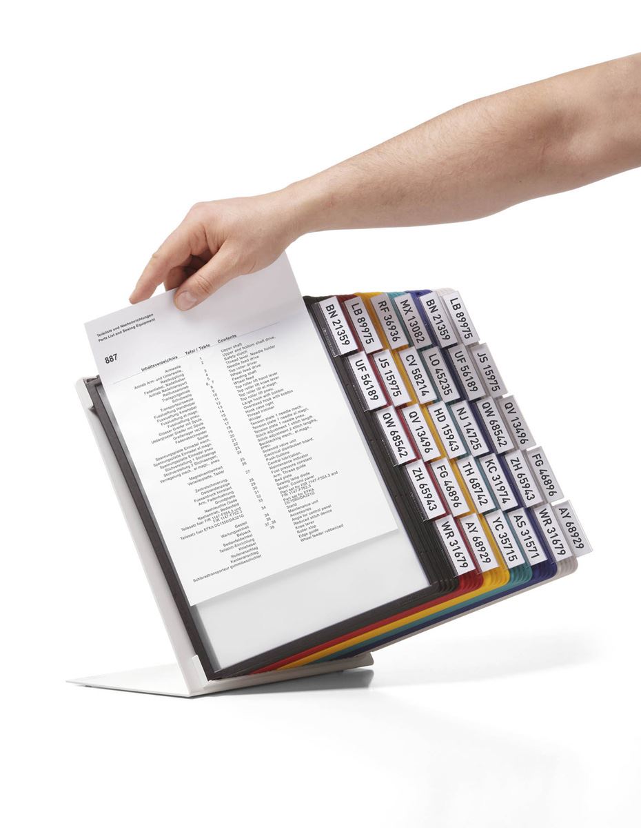 Durable VARIO TABLE 30 Display Panel Desk Stand | 30 Panels | A4 Colour Coded