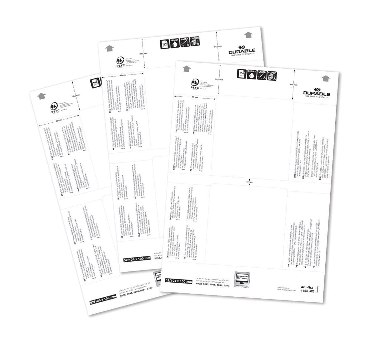 Durable BADGEMAKER Printable Table Place Name Inserts | 40 Cards | 52x100mm