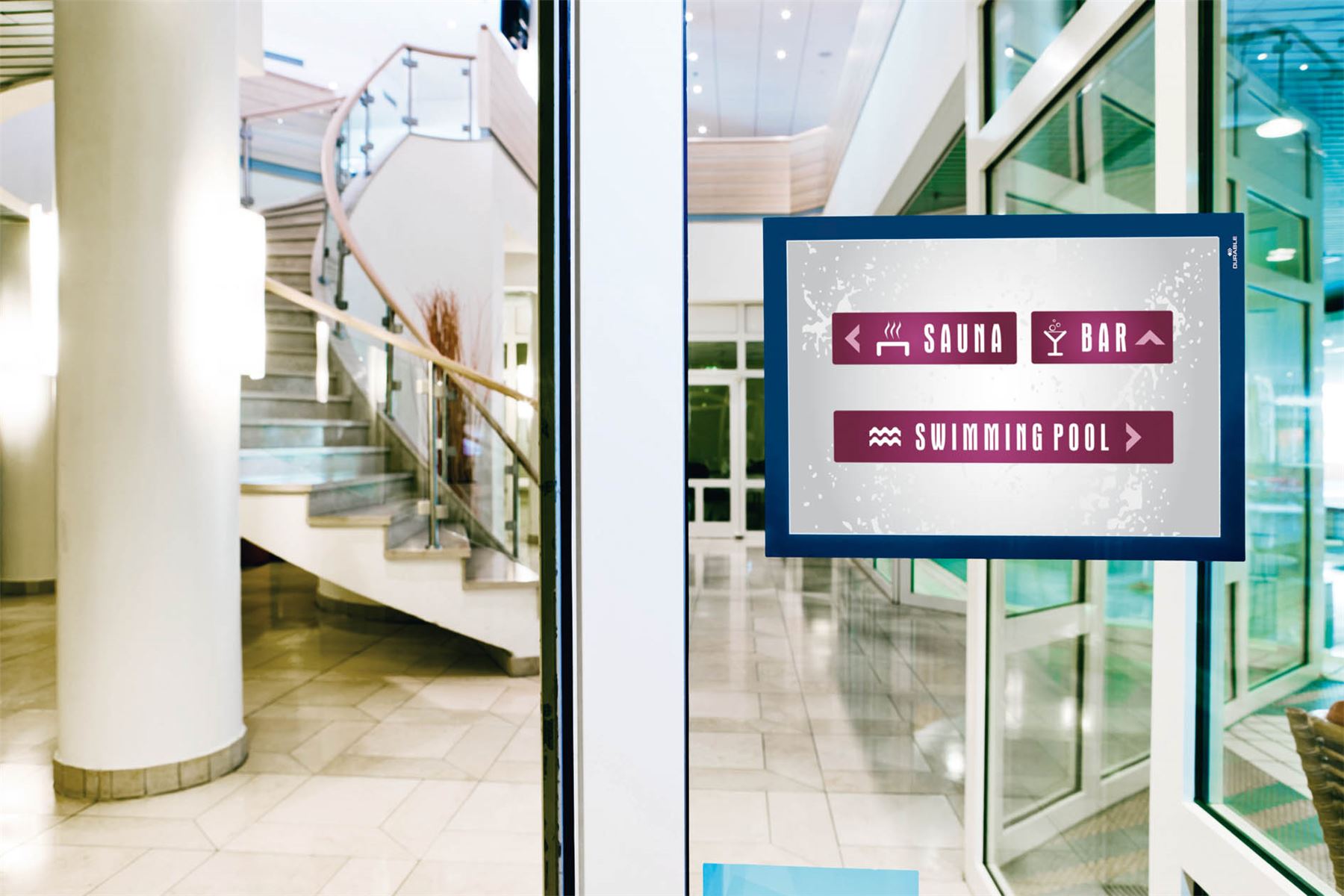 Durable DURAFRAME Self Adhesive Magnetic Signage Frame | 2 Pack | A4 Blue
