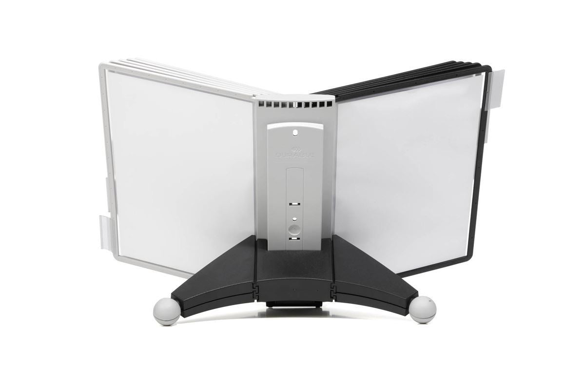 Durable SHERPA WALL 10 Display Panel Document Split Flap Index | A4 Black & Grey
