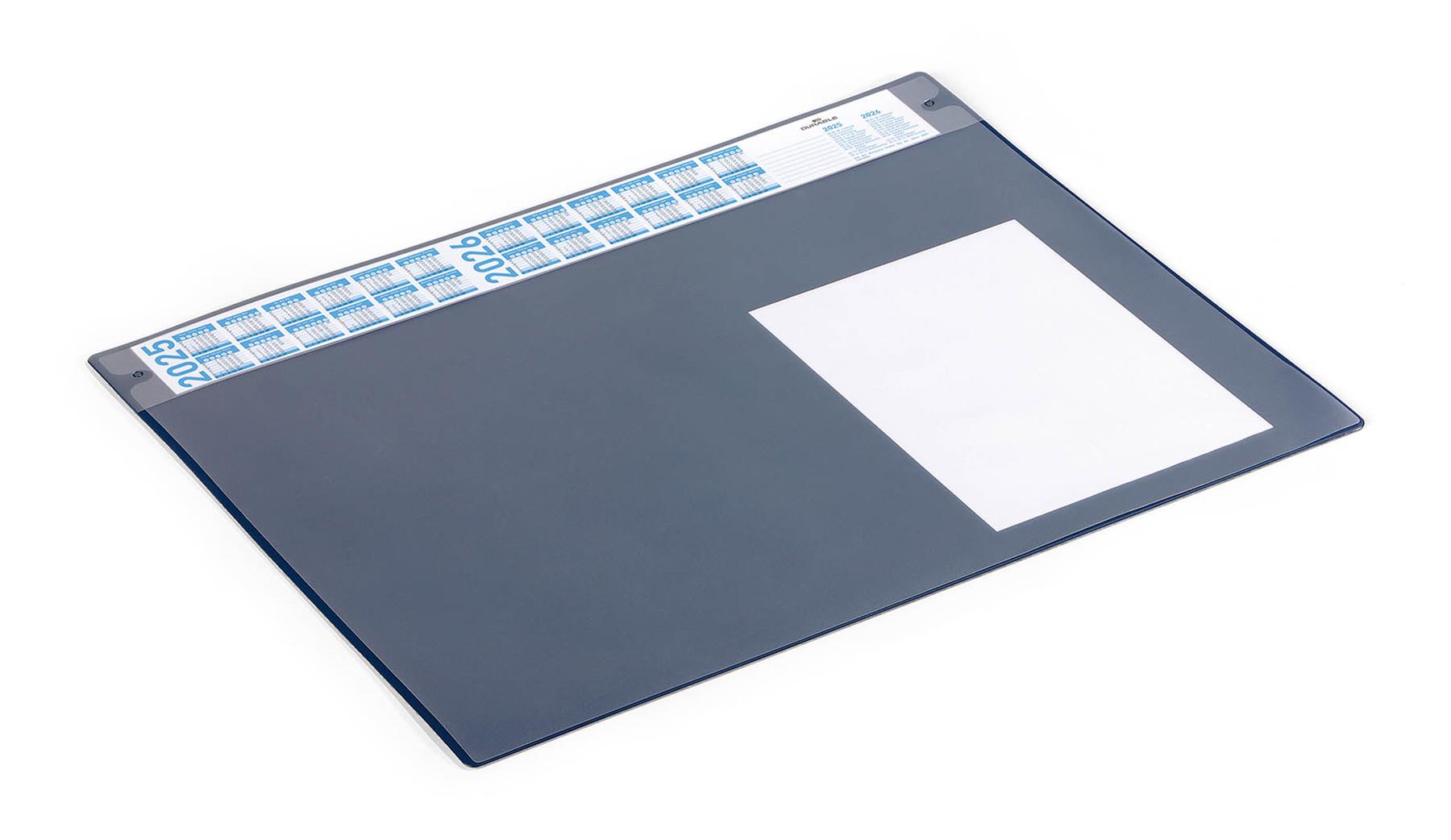 Durable Calendar Desk Mat Clear Overlay Notes Protector Pad | 65x48 cm | Blue