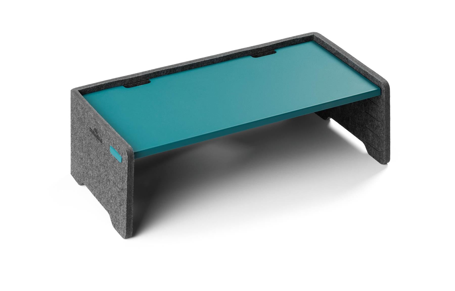 Durable Premium Felt Monitor Riser Laptop Stand | Height-Adjustable Shelf | Teal