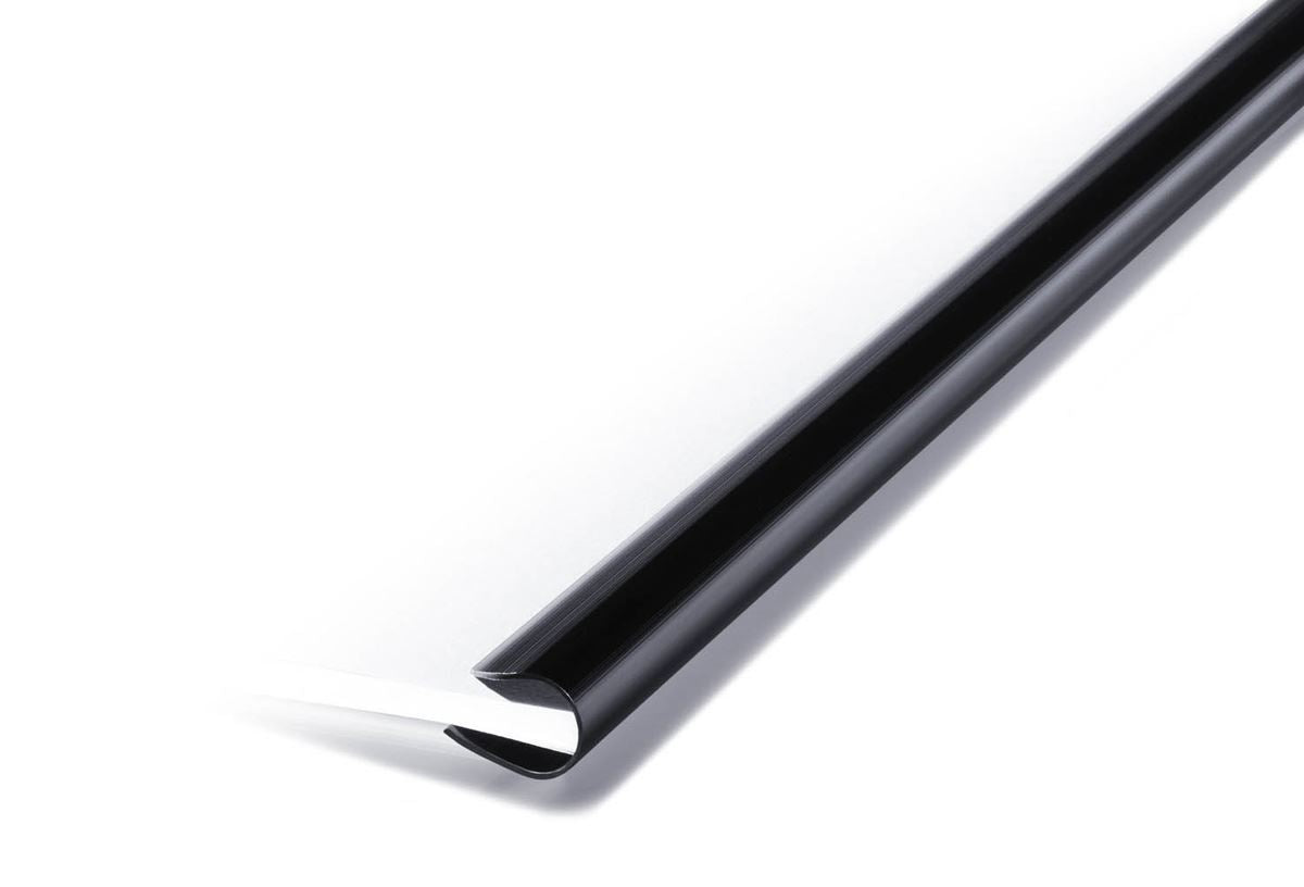 Durable SPINE BAR 80 Sheet Binding Bar for Unpunched Docs | 25 Pack | A4 Black