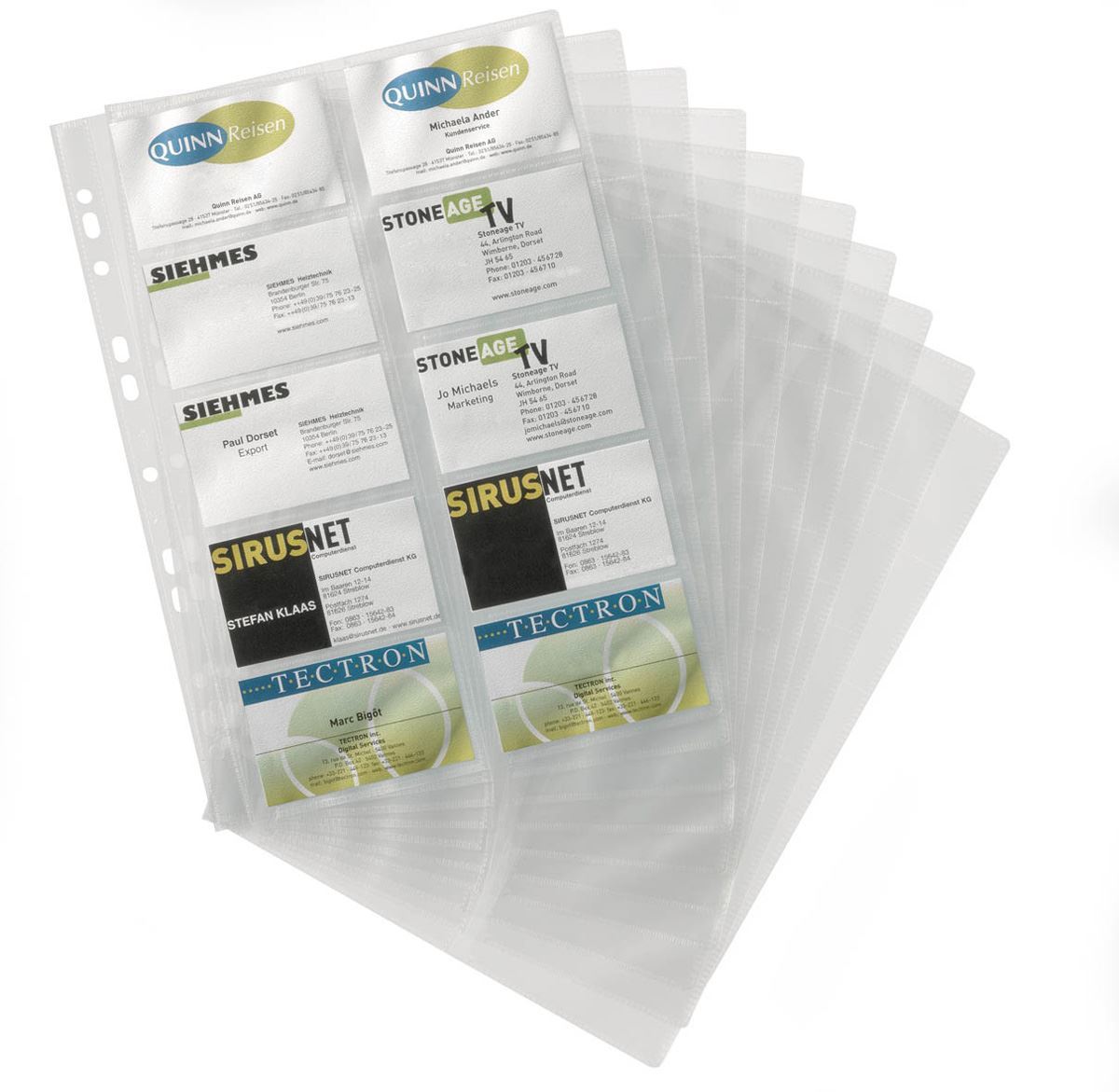 Durable VISIFIX Punched Pocket Wallets for Business Cards | 10 Pack | A4 Clear