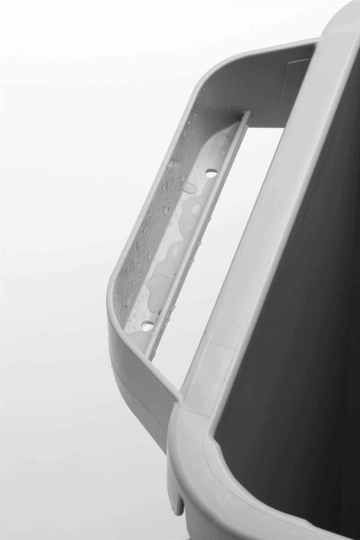 Durable DURABIN Grey Recycling Bin with Green Hinged Lid + Black Duraframe | 60L