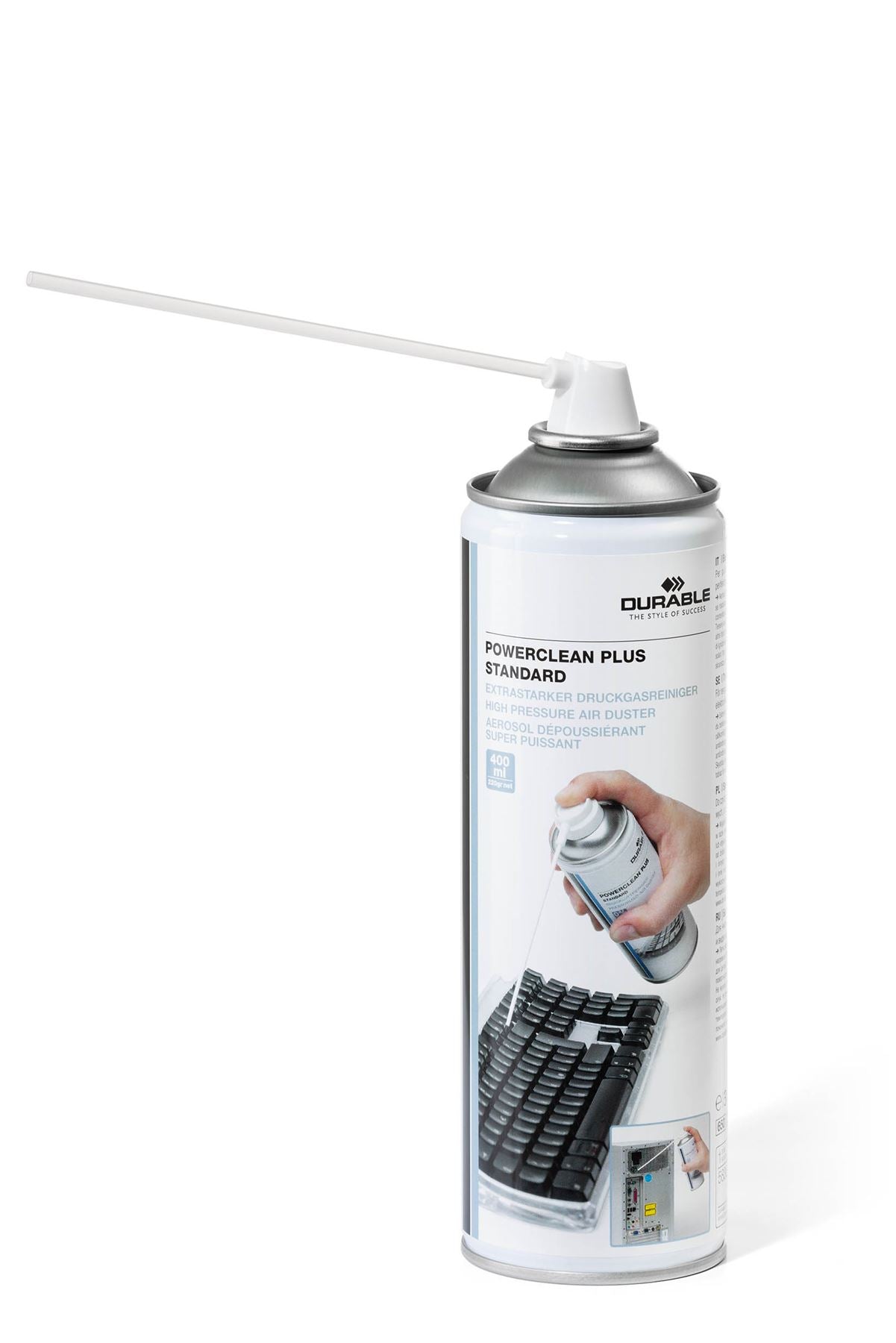 Durable POWERCLEAN PLUS Compressed Air Duster Keyboard PC Cleaner Can | 400ml