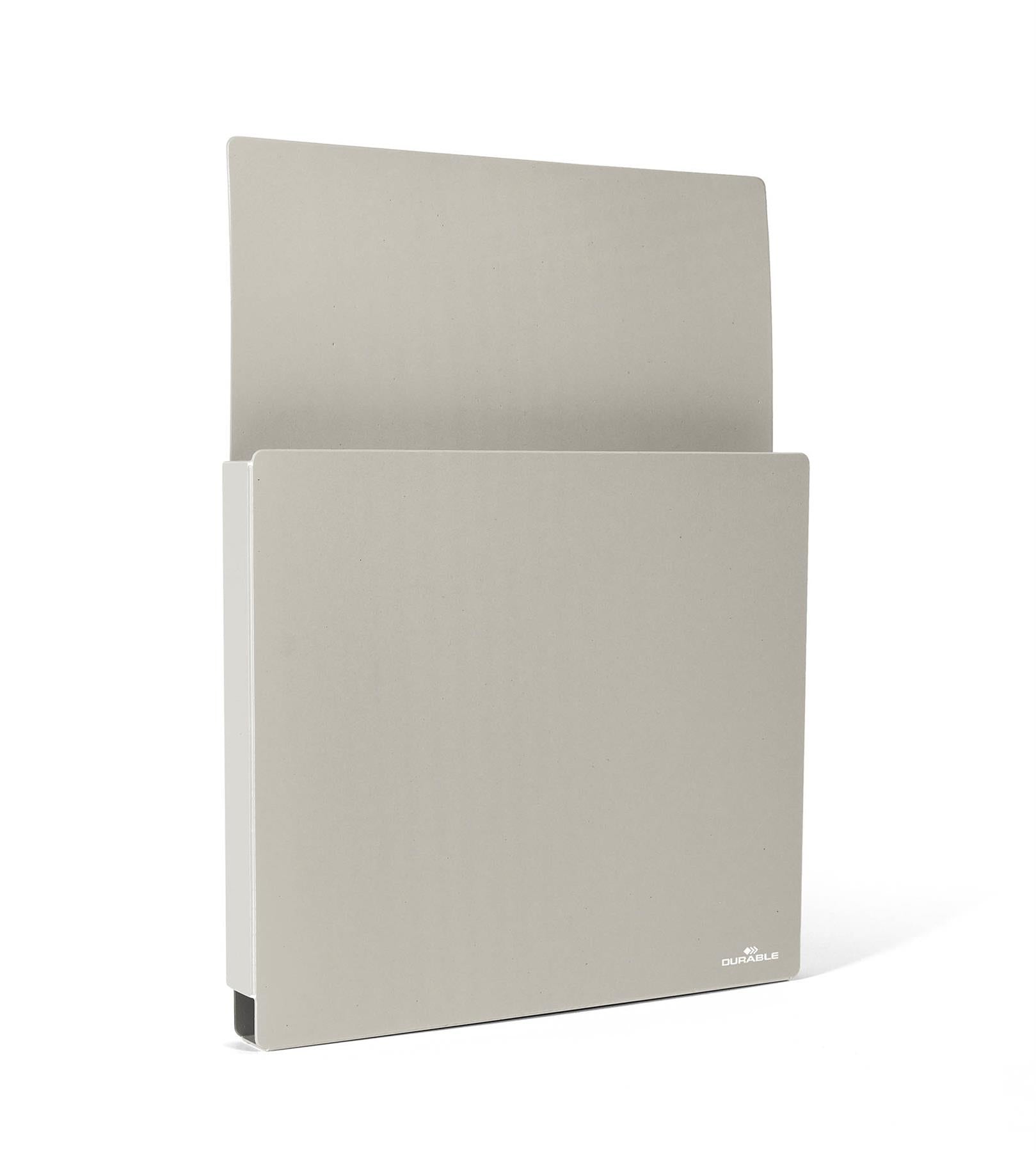 Durable Info Box Magnetic Document File Holder for Metal & Whiteboards | A4 Grey