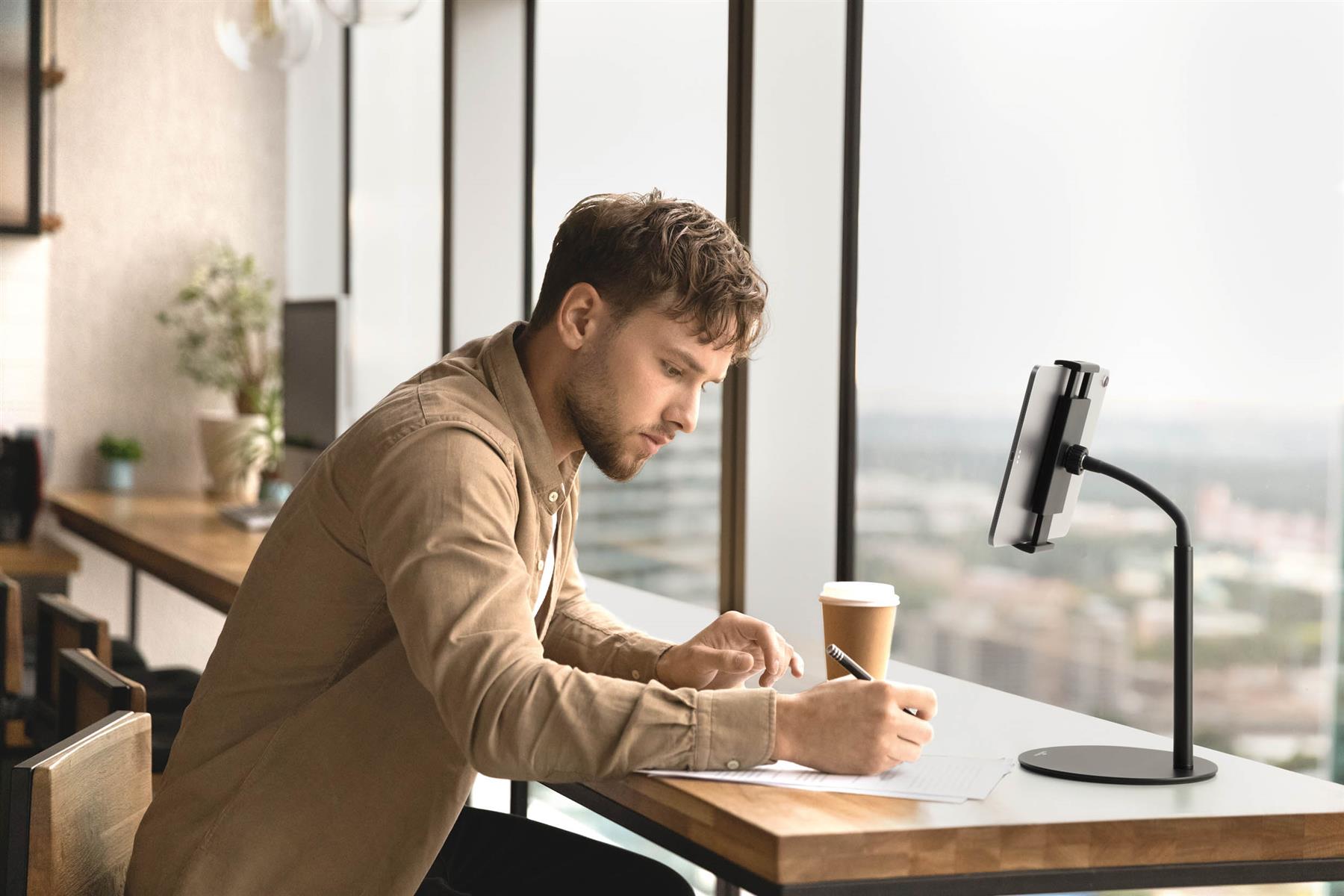 Durable TWIST 360 Gooseneck Tablet and Phone Holder iPad Desk Stand | Black