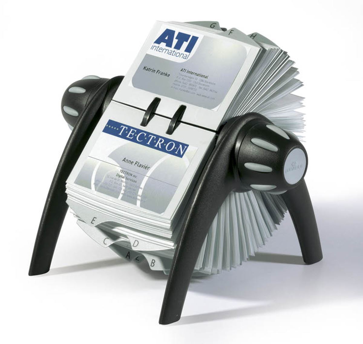 Durable VISIFIX 400 Card Rotary Business Card Holder File | A-Z Index | Black