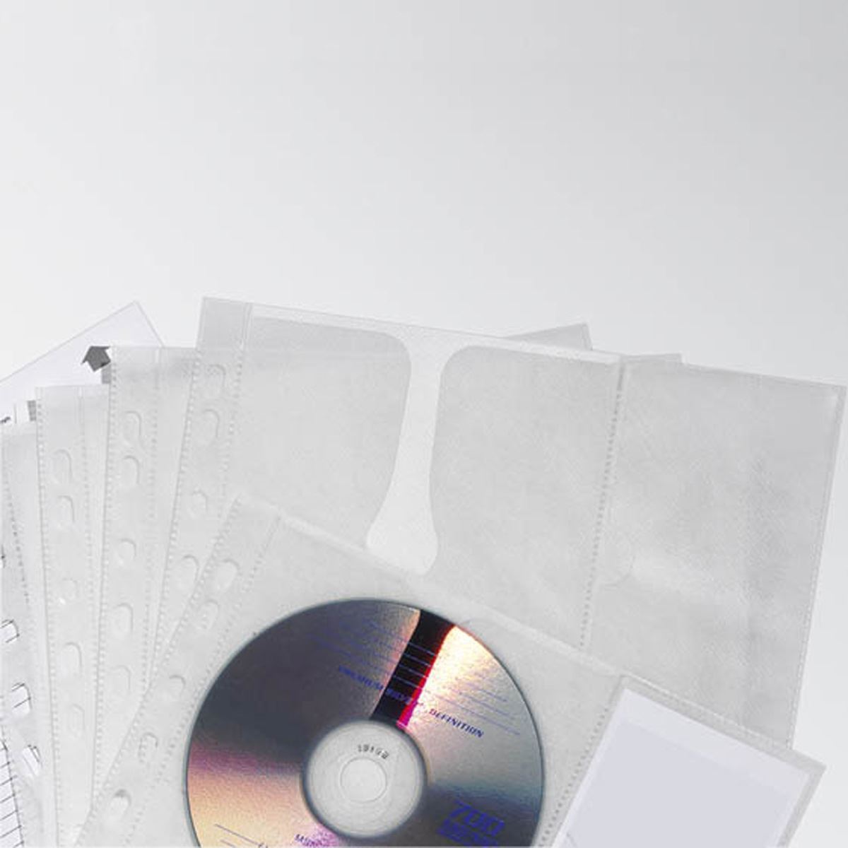 Durable CD/DVD Pockets | Double Sided Wallet Index for 4 Disks | 5 Pack | A4