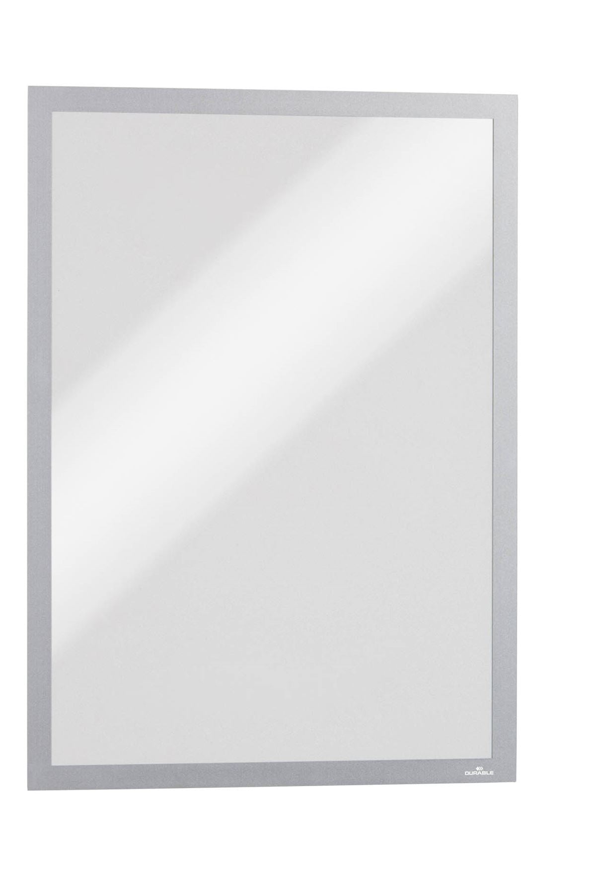 Durable DURAFRAME Magnetic Signage Frame for Metal | 5 Pack | A3 Silver