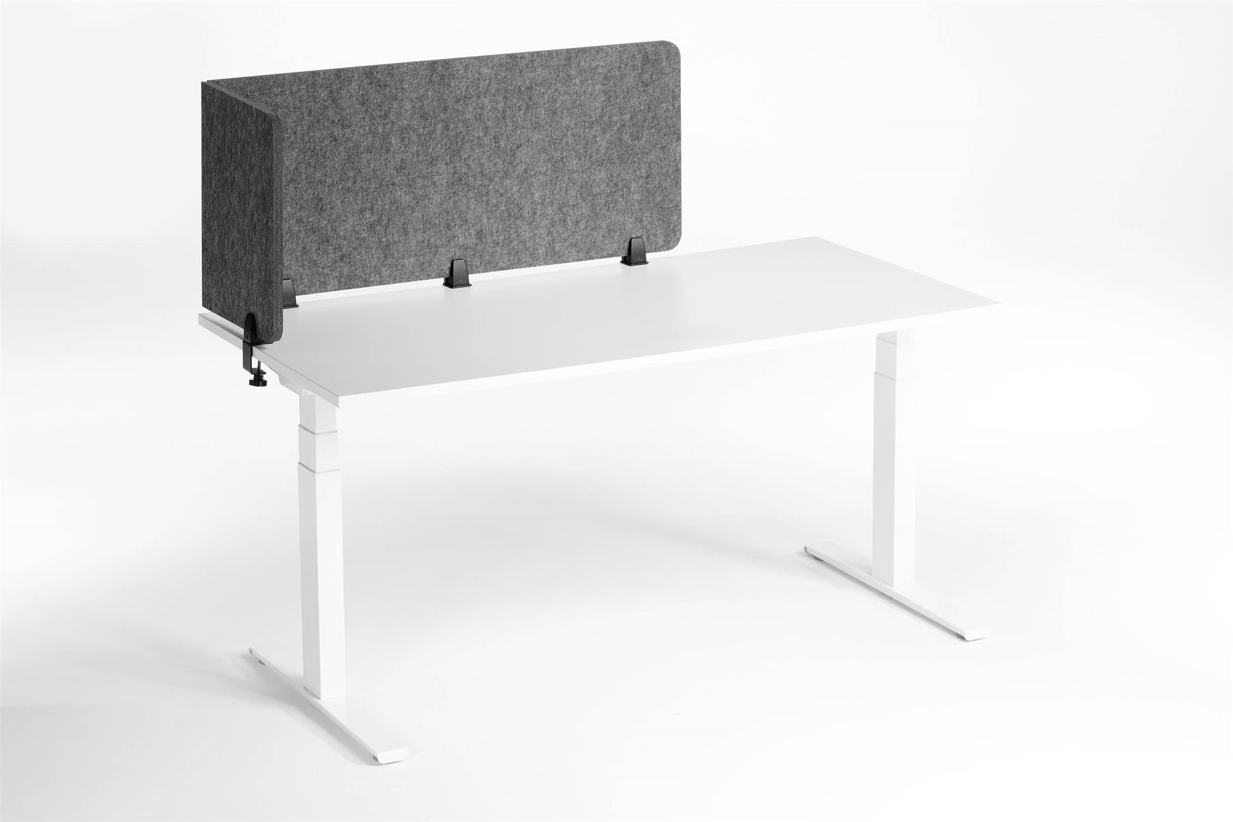 Durable Felt Desk Divider Panel | Visual Acoustic Privacy Partition 160cm | Grey