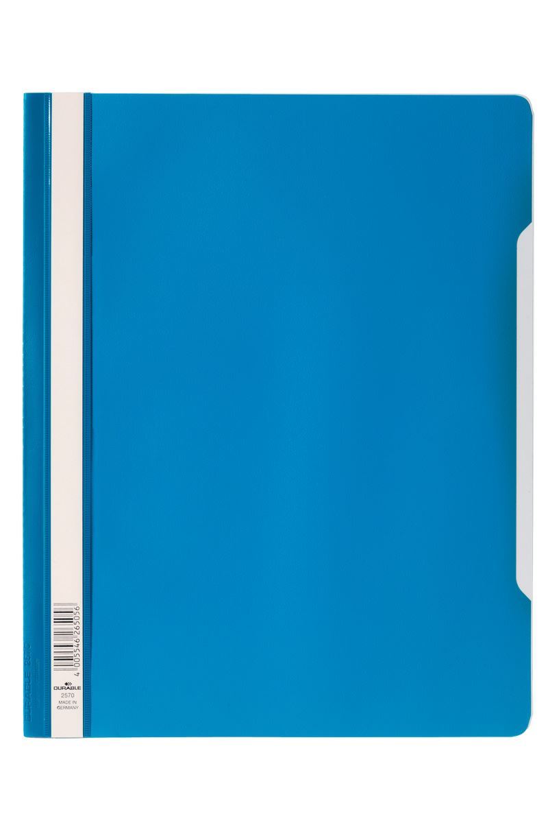Durable Clear View Project Folder Document Report File | 50 Pack | A4+ Blue