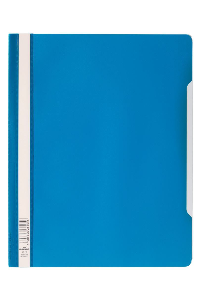 Durable Clear View Project Folder Document Report File | 50 Pack | A4 Blue