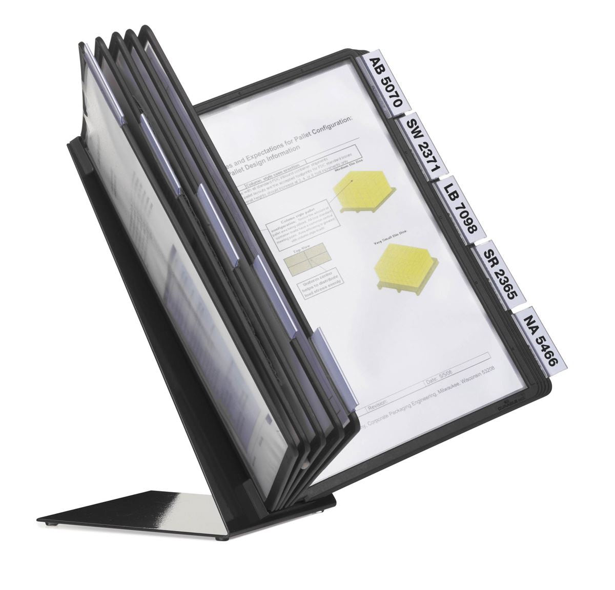 Durable VARIO TABLE 10 Display Panel Desk Stand | 10 Panels | A4 Black