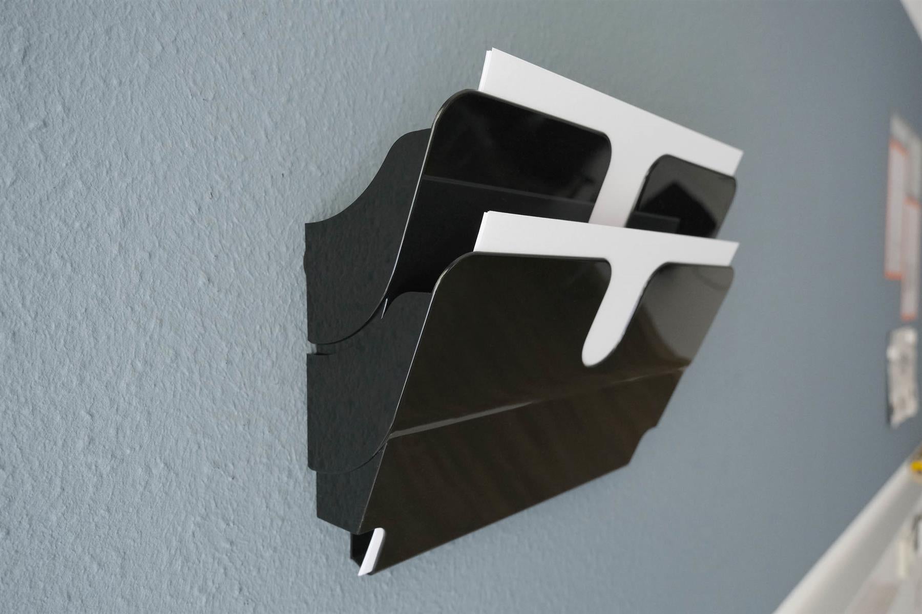 Durable A4 Magnetic Literature Holder | Dual Wall Display | FLEXIPLUS | Black