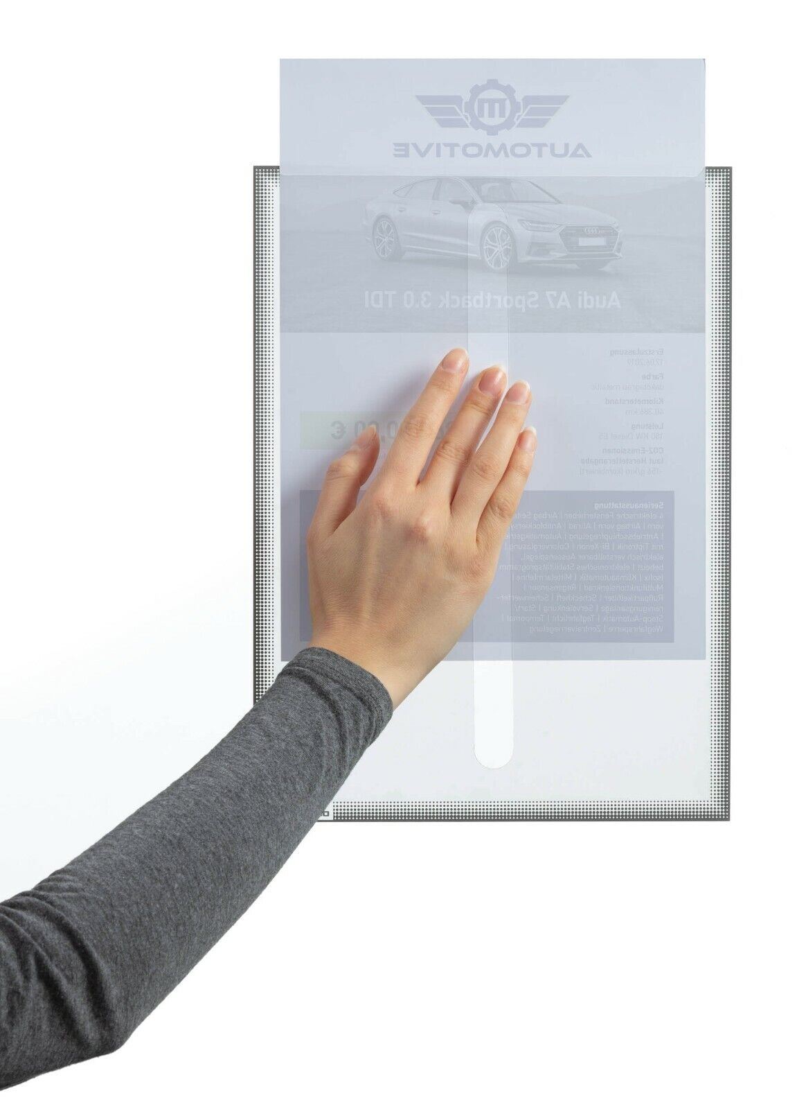 Durable Static Cling UV Info Pocket Signage for Glass | 5 Pack | A4 Grey