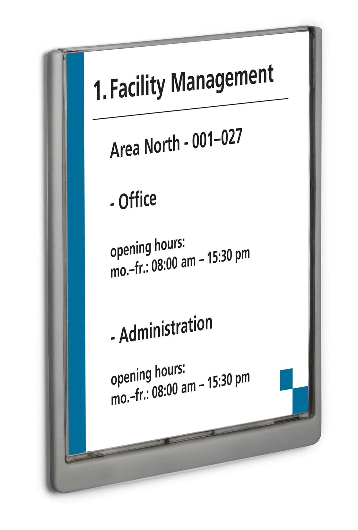 Durable Adhesive CLICK SIGN Wall Mounted Door Sign Holder | A4 | Graphite Grey