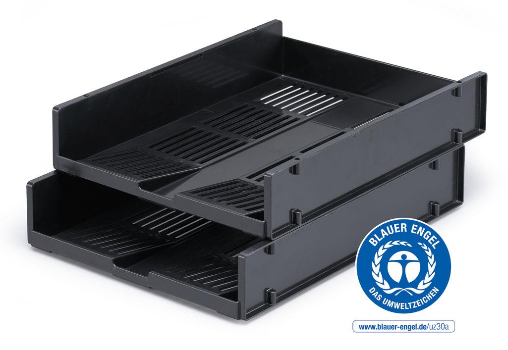 Durable OPTIMO Recycled Plastic Stackable Letter Tray File | A4+ Grey