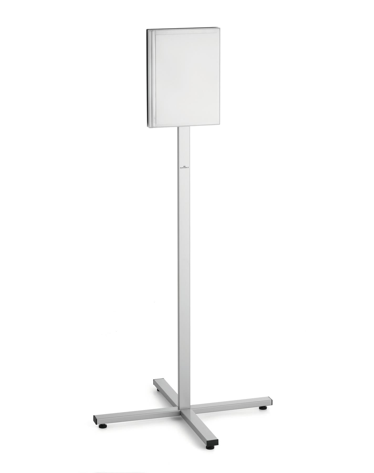 Durable INFO STAND OUTDOOR Stainless Steel Floor Sign | A4 Display Panel | Grey