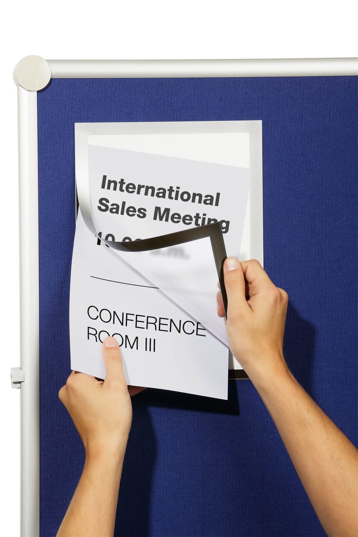 Durable DURAFRAME GRIP Fabric Adhesive Magnetic Signage Frame | A4 | Silver